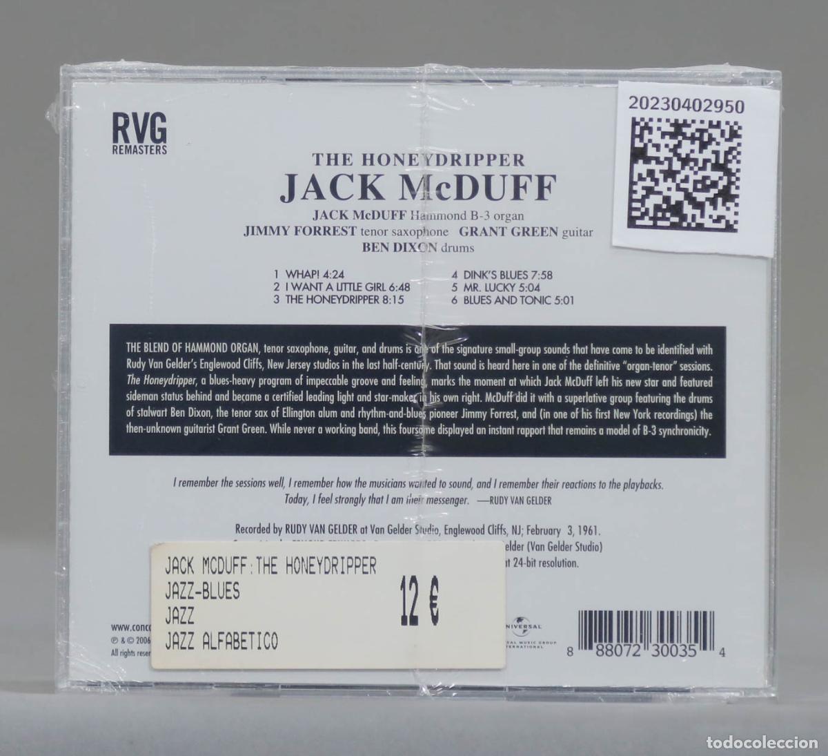 CDs de m&uacute;sica: CD. Jack McDuff &ndash; The Honeydripper. PRECINTADO - Foto 2