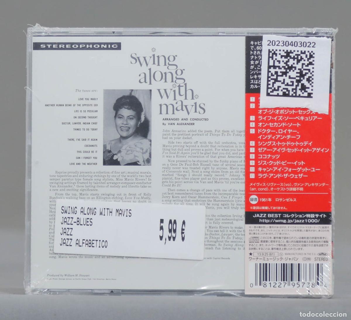 CDs de m&uacute;sica: CD. Mavis Rivers &ndash; Swing Along With Mavis. PRECINTADO - Foto 2