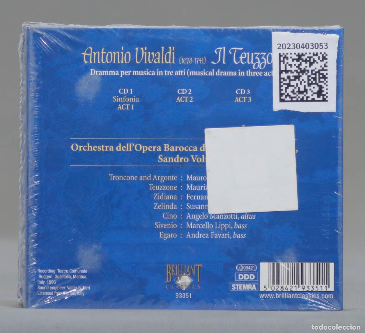CDs de m&uacute;sica: 3 CD. Sandro Volta &ndash; Il Teuzzone. VIVALDI. PRECINTADO - Foto 2