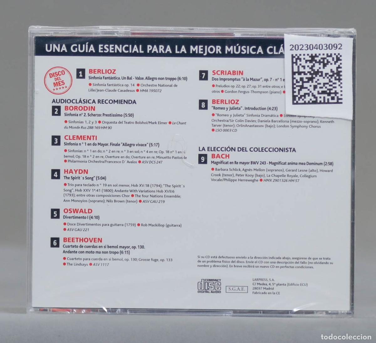 CDs de m&uacute;sica: CD. BACH. AUDIOCLASICA. 58. PRECINTADO - Foto 2