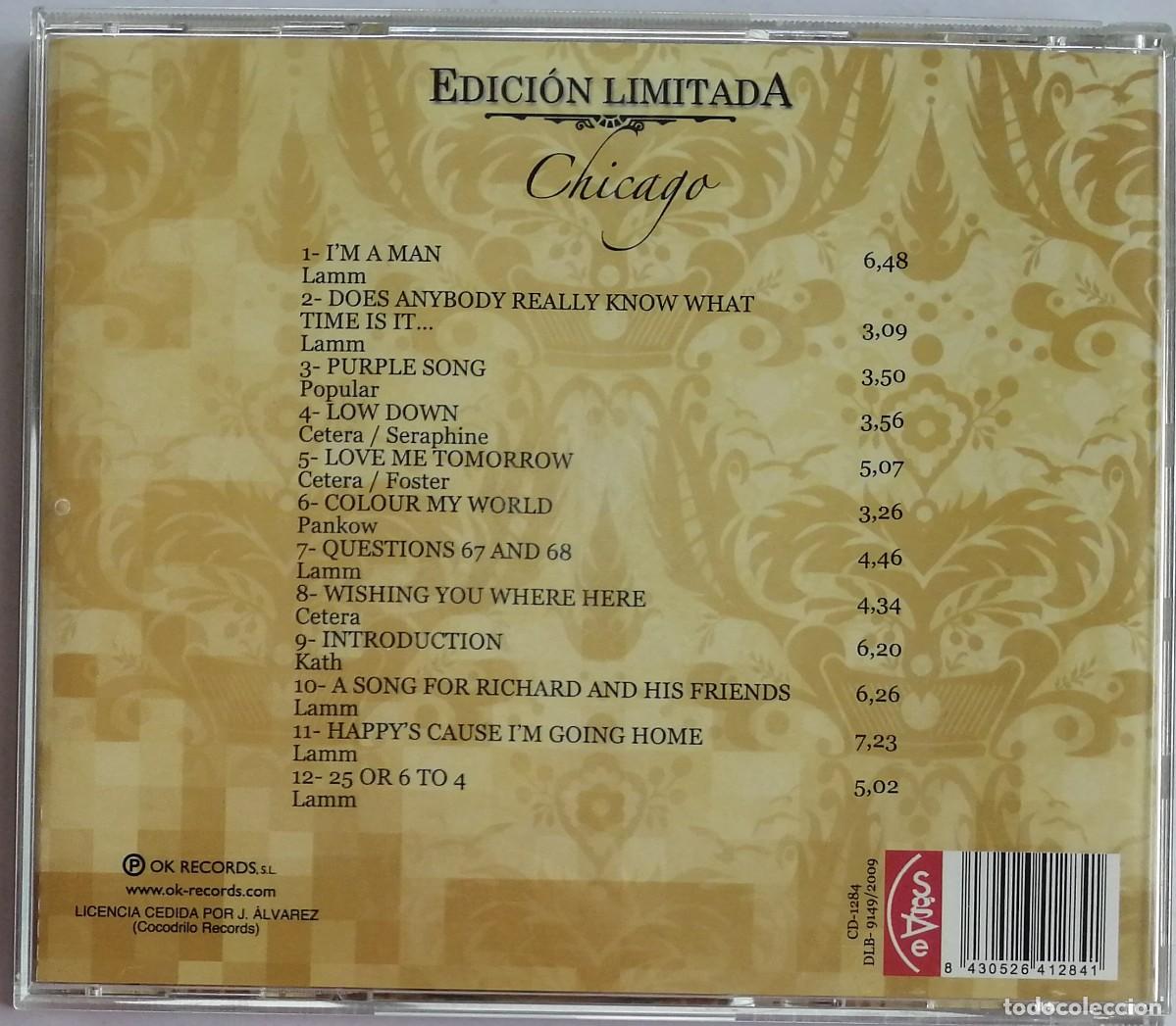CDs de m&uacute;sica: Chicago, Chicago, OK Records CD-1284 - Foto 2