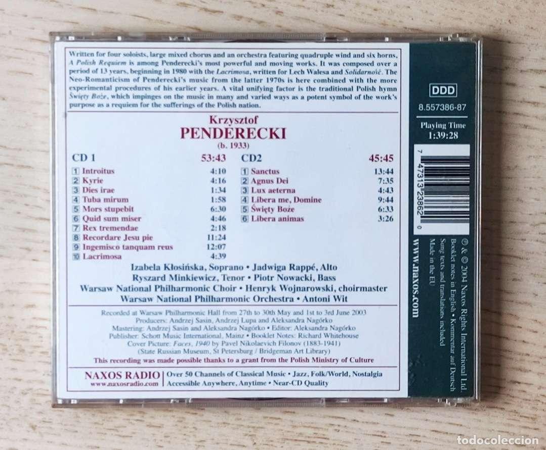 CDs de m&uacute;sica: PENDERECKI - A POLISH REQUIEM (2 CD) - Foto 2