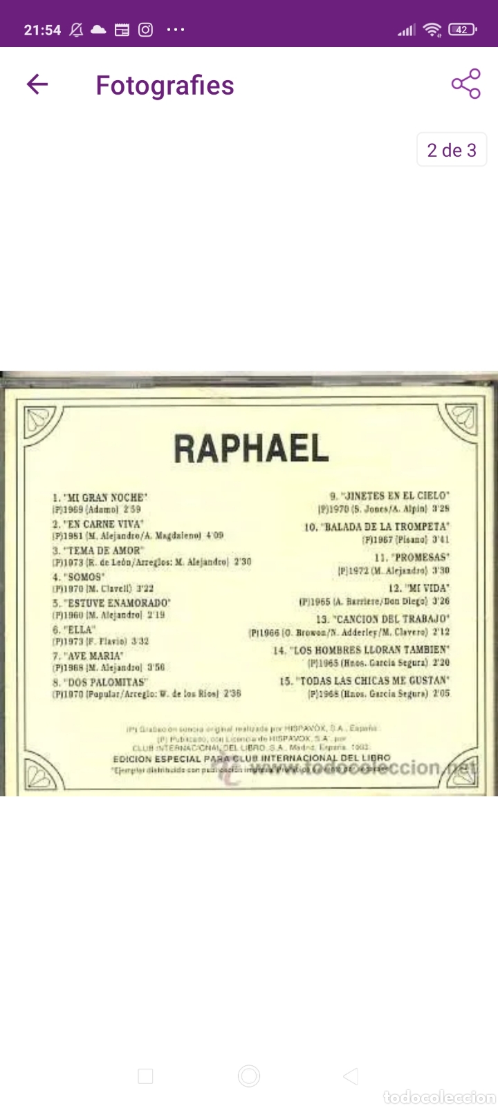 CDs de m&uacute;sica: Raphael cd Los 60 de los 60 1993 Una gran d&eacute;cada para recordar (Precintado) - Foto 2