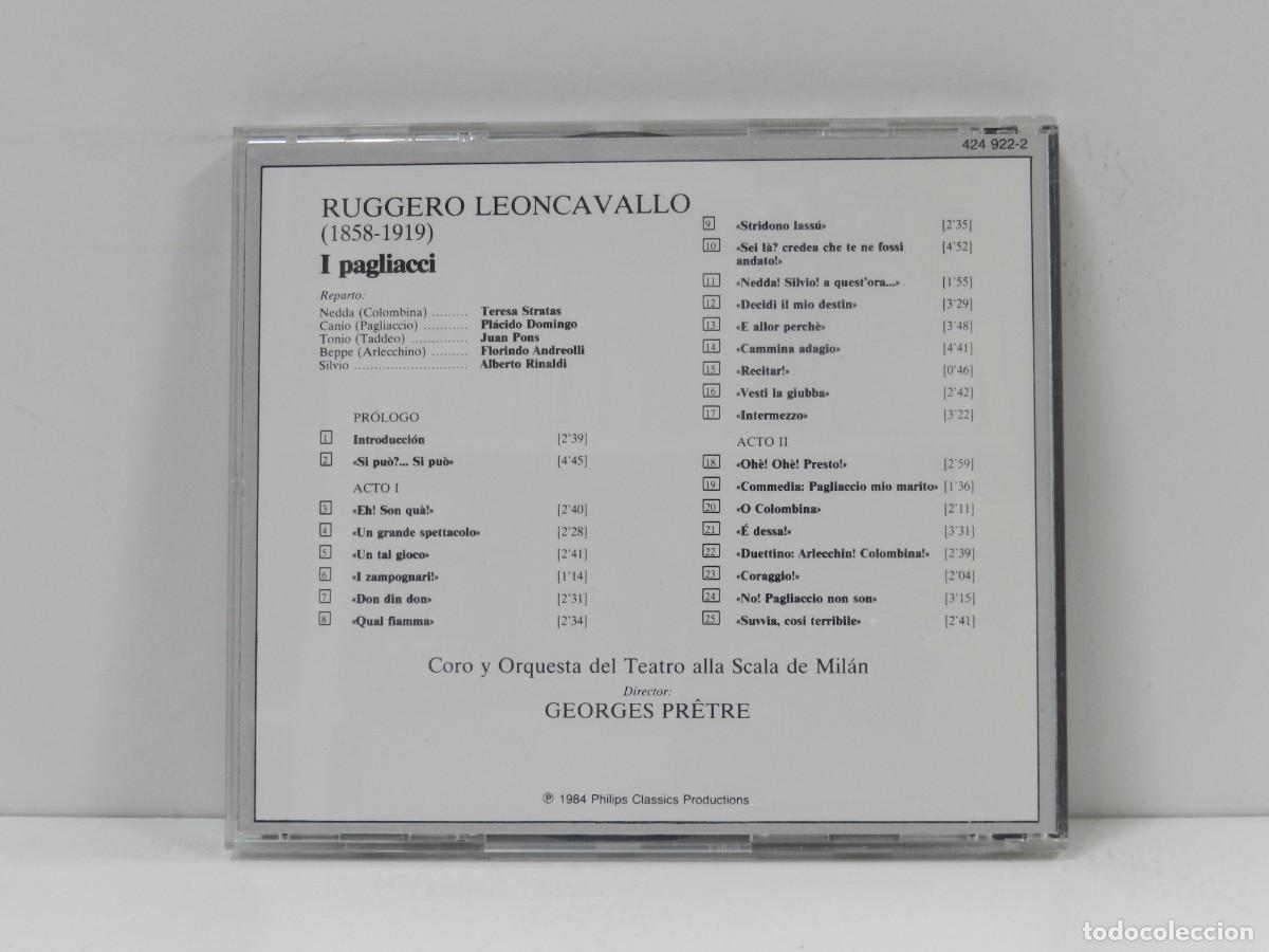 CDs de m&uacute;sica: DISCO CD. Leoncavallo &ndash; I Pagliacci - La Gran &Oacute;pera. COMPACT DISC. - Foto 2