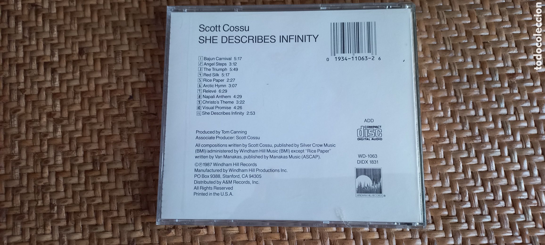 CDs de m&uacute;sica: Scott Cossu CD She Describes Infinity muy raro - Foto 3