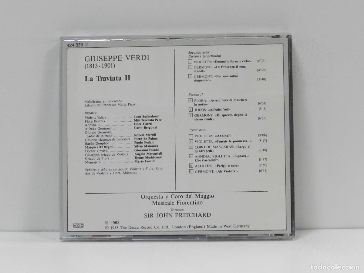 CDs de m&uacute;sica: DISCO CD. Verdi &ndash; La Traviata - La Gran &Oacute;pera. COMPACT DISC. - Foto 2
