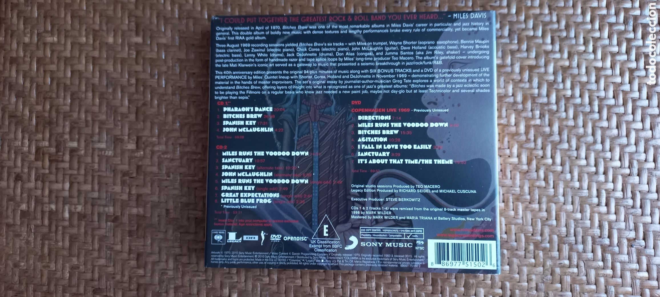 CDs de m&uacute;sica: Miles Davis CD Bitches Brew 2 cd + dvd como nuevo - Foto 6