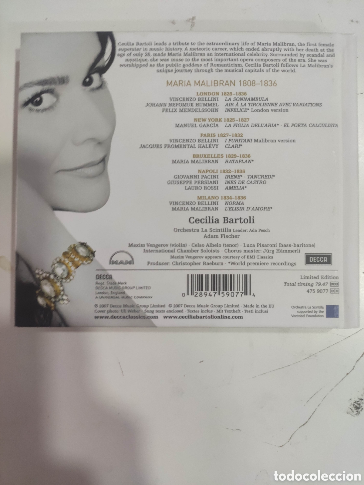 CDs de m&uacute;sica: MARIA MALIBRAN. CECILIA BARTOLI DECCA CD Y LIBRO - Foto 2