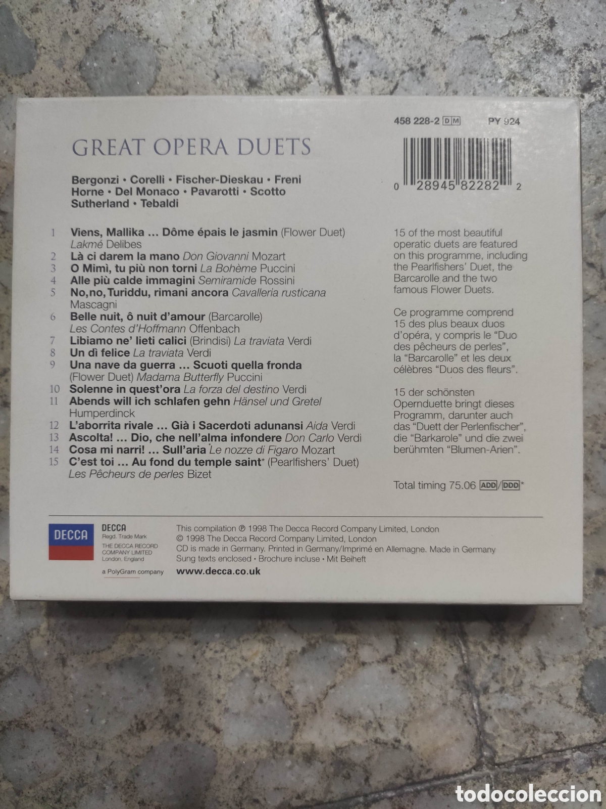 CDs de m&uacute;sica: GREAT OPERA DUETS. PAVAROTTI. TEBALDI. BERGONZI. CORELLI. SCOTTO. CD Y LIBRETO - Foto 2