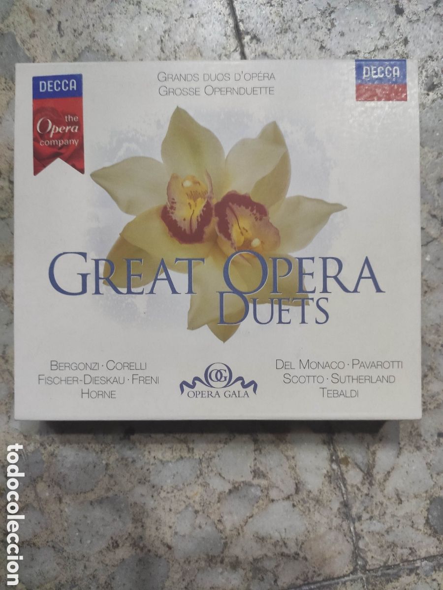 CDs de m&uacute;sica: GREAT OPERA DUETS. PAVAROTTI. TEBALDI. BERGONZI. CORELLI. SCOTTO. CD Y LIBRETO - Foto 1