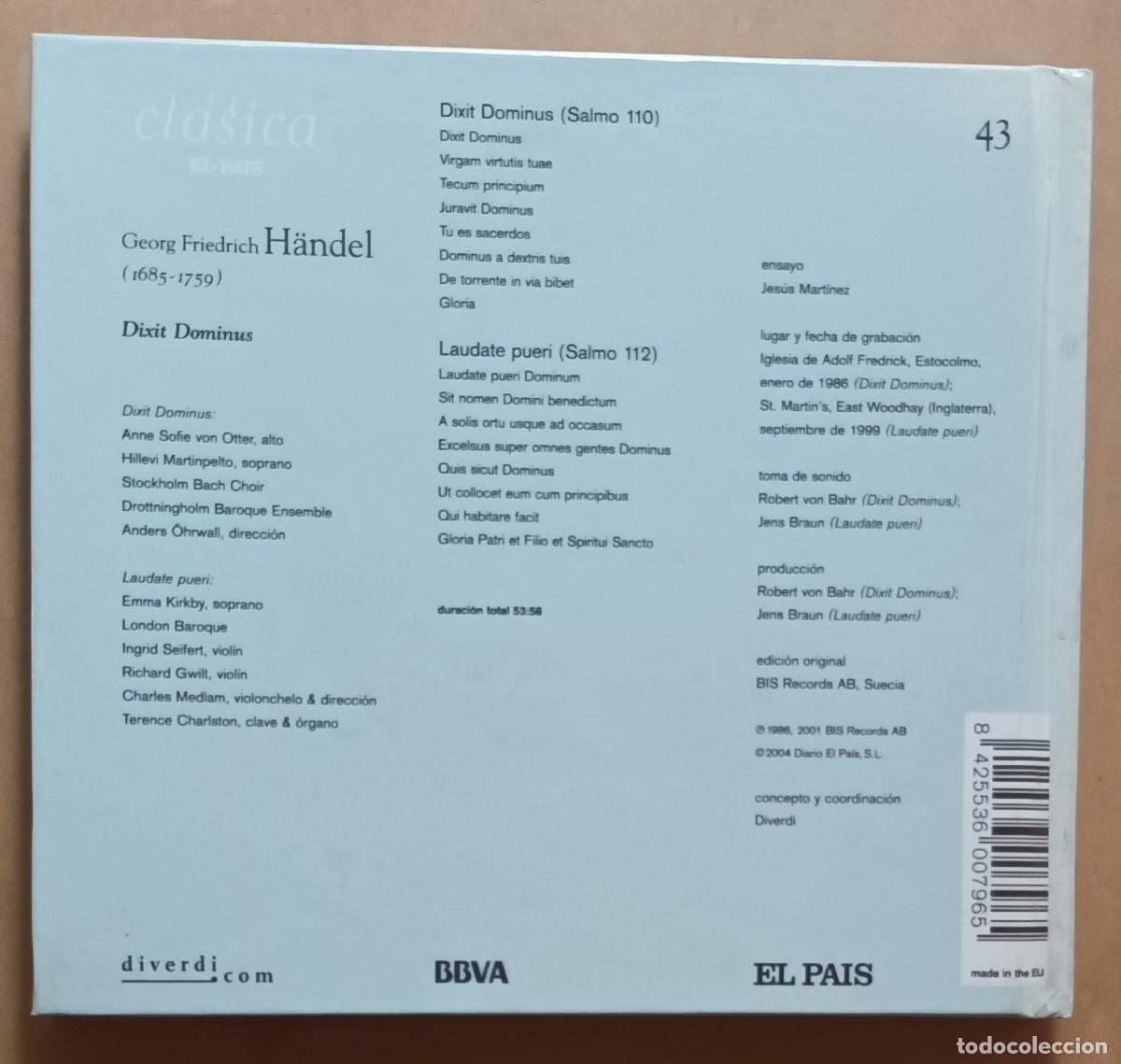 CDs de m&uacute;sica: CD + LIBRO - H&Auml;NDEL - DIXIT DOMINUS - EL PAIS N&ordm; 43 - Foto 2