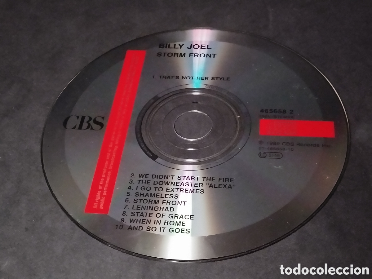CDs de m&uacute;sica: BILLY JOEL - STORM FRONT - CD - DISCO VERIFICADO - 1989 - Foto 6