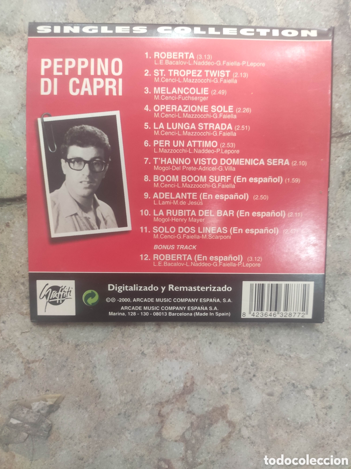 CDs de m&uacute;sica: PEPPINO DI CAPRI. SINGLES COLLECTION. ARCADE 2000 - Foto 2