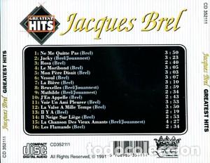 CDs de m&uacute;sica: Jacques Brel - Jacques Brel &lrm;&ndash; Greatest Hits - Foto 2