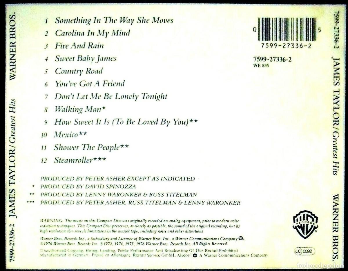 CDs de m&uacute;sica: James Taylor - Greatest Hits - CD - Foto 2