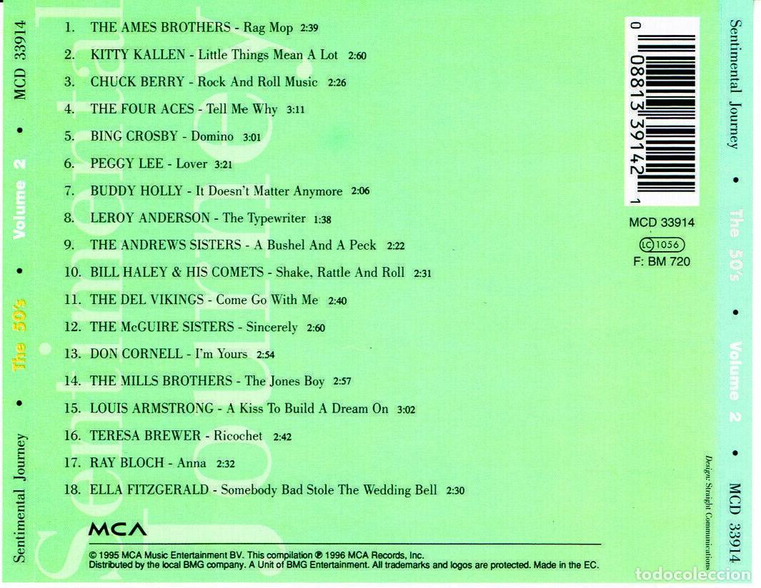 CDs de m&uacute;sica: Various - Sentimental Journey Vol.2 - The 50s - CD - 1996 - Foto 2