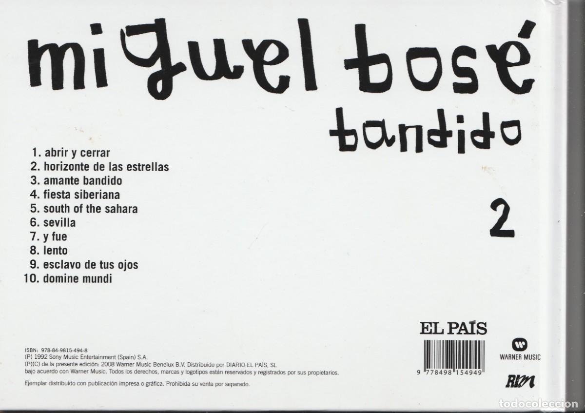 CDs de m&uacute;sica: CD MIGUEL BOSE - BANDIDO - LIBRO CD - Foto 2