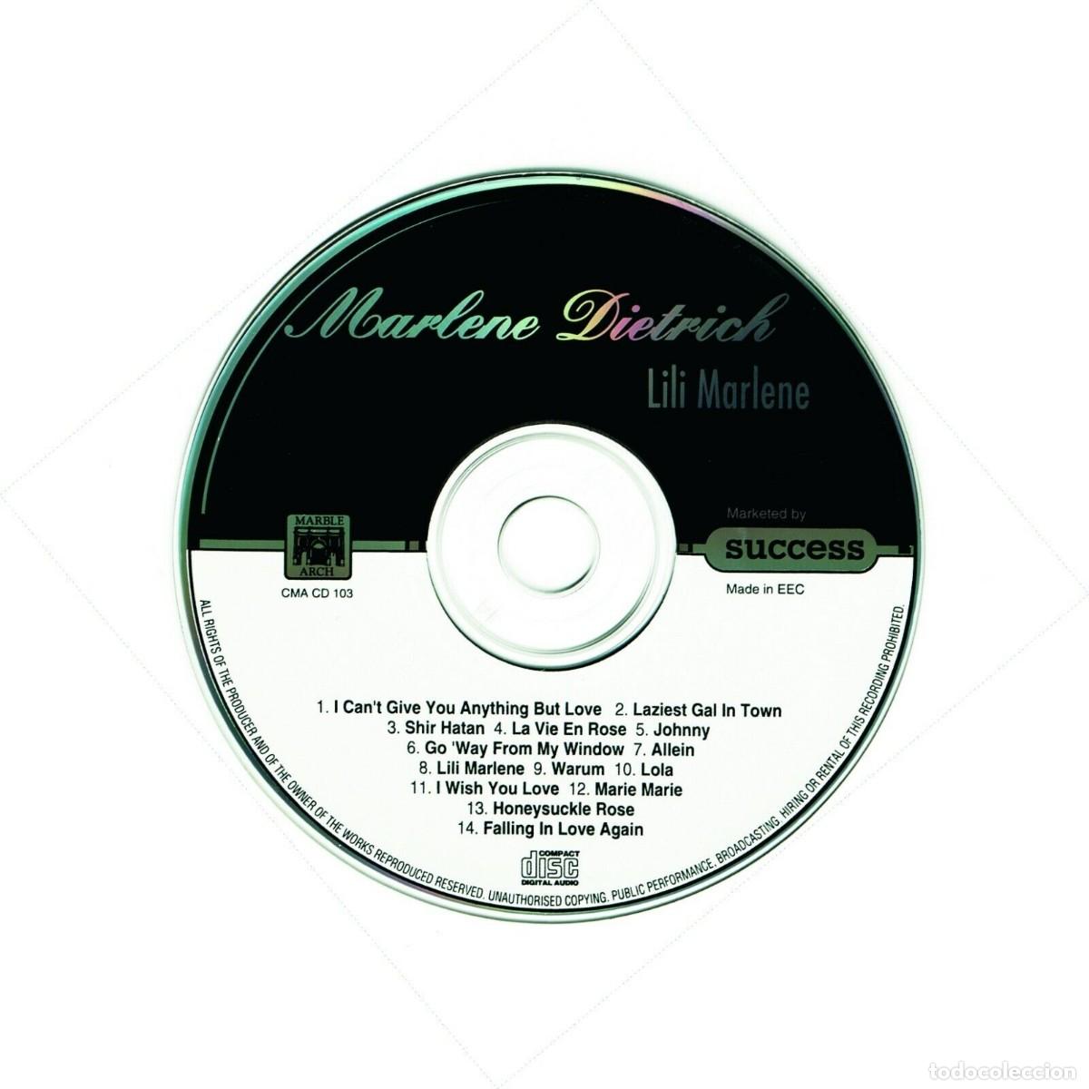 CDs de m&uacute;sica: Marlene Dietrich - Lili Marlene - Live - Rare CD - Foto 3
