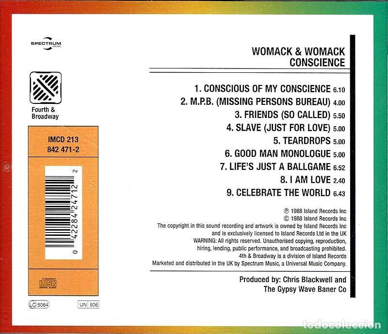 CDs de m&uacute;sica: Womack & Womack - Conscience. CD - Foto 2