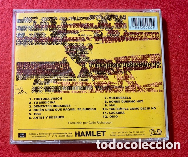 CDs de m&uacute;sica: Hamlet-Firmado Cd Insomnio - Foto 2