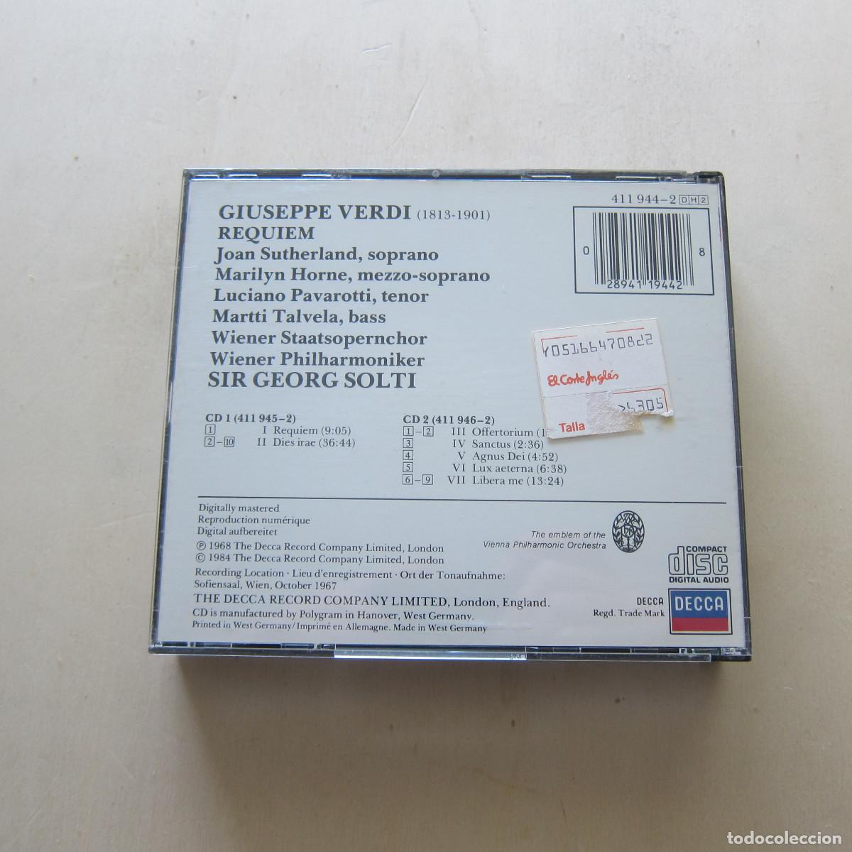 CDs de m&uacute;sica: VERDI. REQUIEM - SOLTI (DECCA) 2 CD - Foto 2