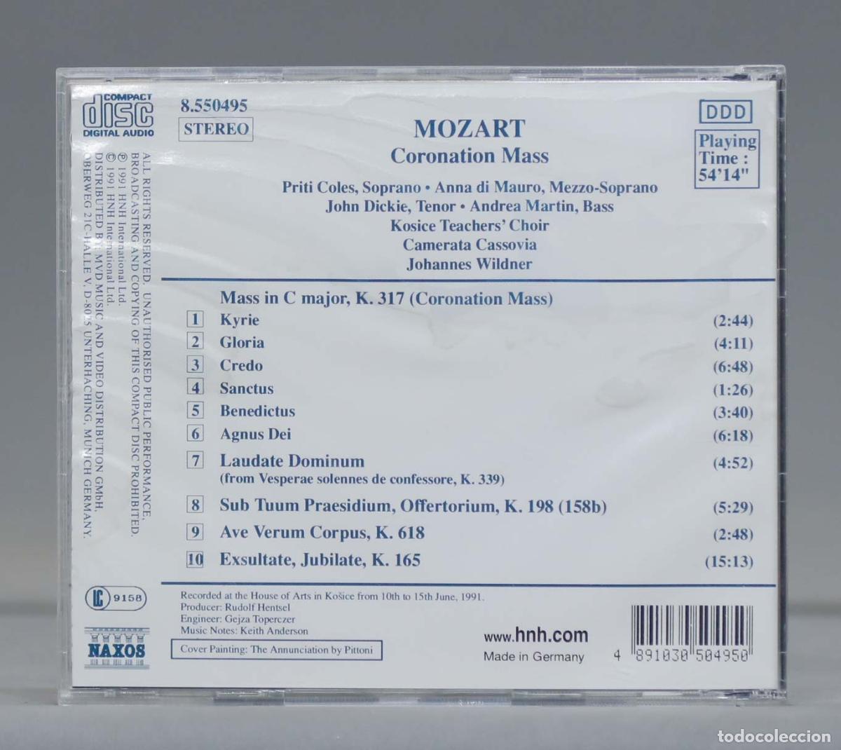 CDs de m&uacute;sica: CD. Wildner &ndash; Coronation Mass. MOZART - Foto 2