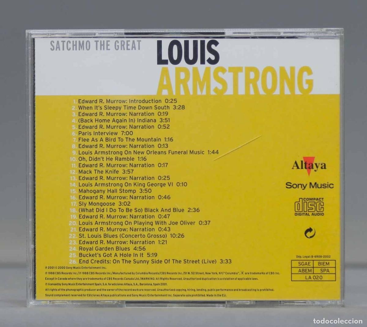 CDs de m&uacute;sica: CD. SATCHMO THE GREAT. ARMSTRONG - Foto 2