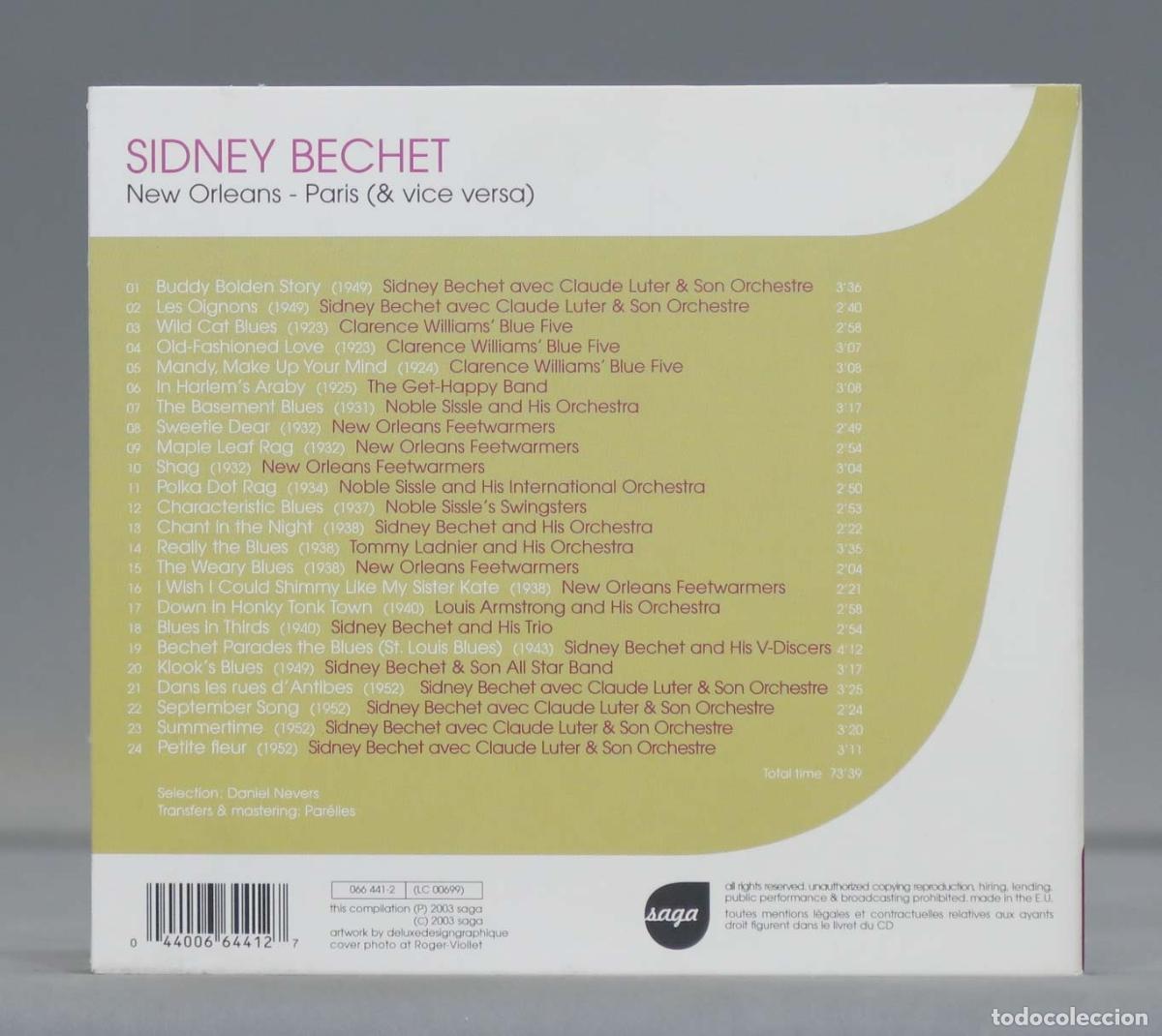 CDs de m&uacute;sica: CD. Sidney Bechet &ndash; New Orleans - Paris (& Vice Versa) - Foto 2