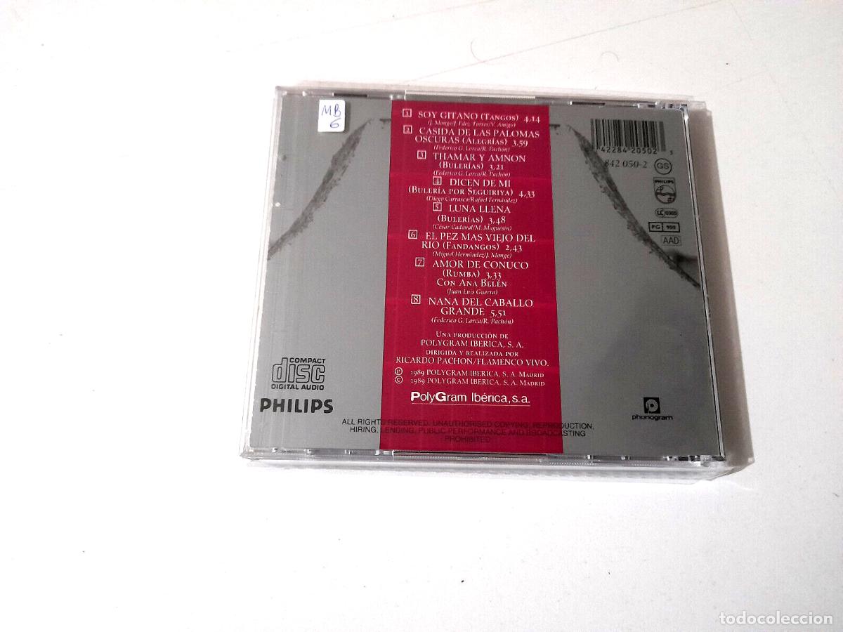 CDs de m&uacute;sica: CAMARON DE LA ISLA &rdquo;SOY GITANO&rdquo; CD 8 TRACKS - Foto 2