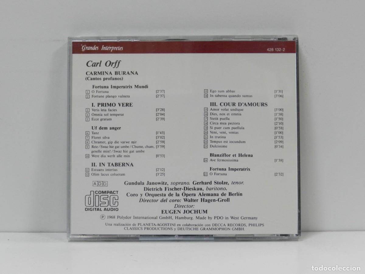 CDs de m&uacute;sica: DISCO CD. Jochum &ndash; Orff. COMPACT DISC. - Foto 2