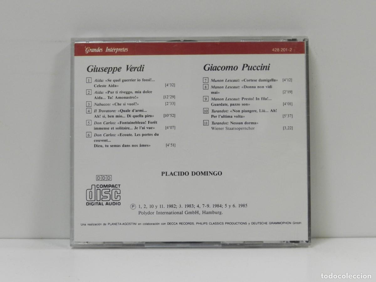 CDs de m&uacute;sica: DISCO CD. Domingo &ndash; Verdi, Puccini. COMPACT DISC. - Foto 2