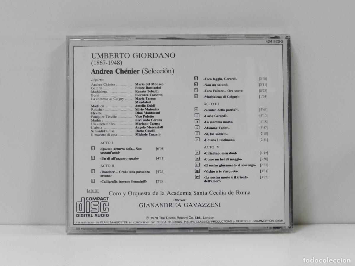 CDs de m&uacute;sica: DISCO CD. Giordano &ndash; Andrea Ch&eacute;nier - La Gran &Oacute;pera. COMPACT DISC. - Foto 2