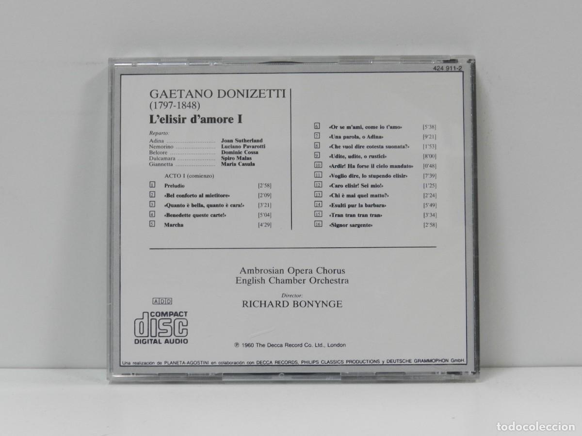 CDs de m&uacute;sica: DISCO CD. Donizetti &ndash; LElisir DAmore - La Gran &Oacute;pera. COMPACT DISC. - Foto 2