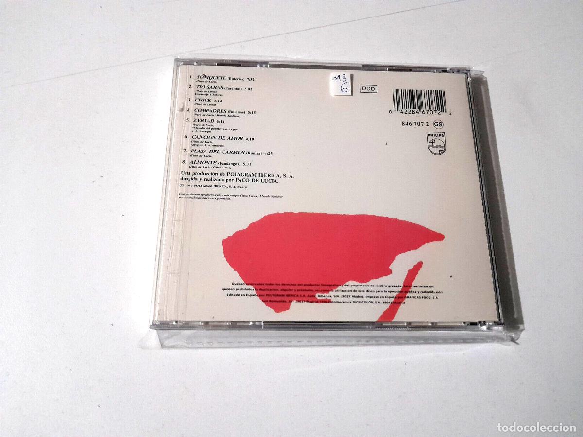CDs de m&uacute;sica: PACO DE LUCIA &rdquo;ZYRYAB&rdquo; CD 8 TRACKS - Foto 2