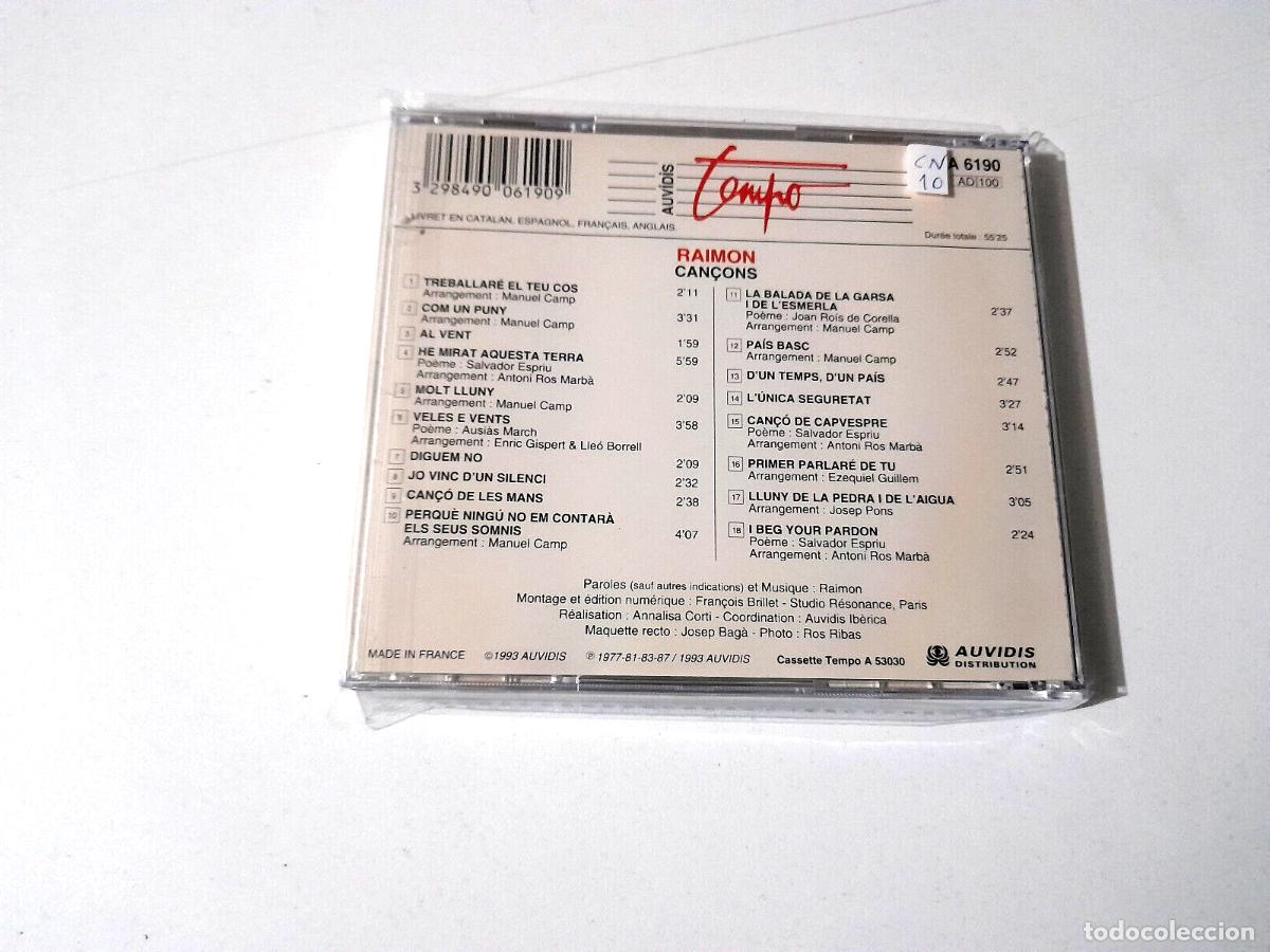 CDs de m&uacute;sica: RAIMON &rdquo;CAN&Ccedil;ONS&rdquo; CD 18 TRACKS COMO NUEVO - Foto 2