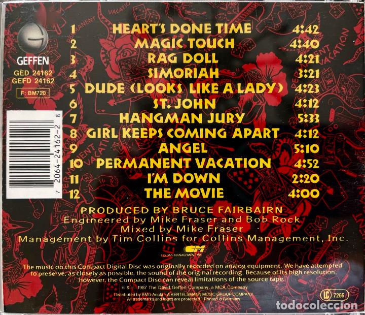 CDs de m&uacute;sica: AEROSMITH, PERMANENT VACATION. CD ALEMANIA - Foto 2
