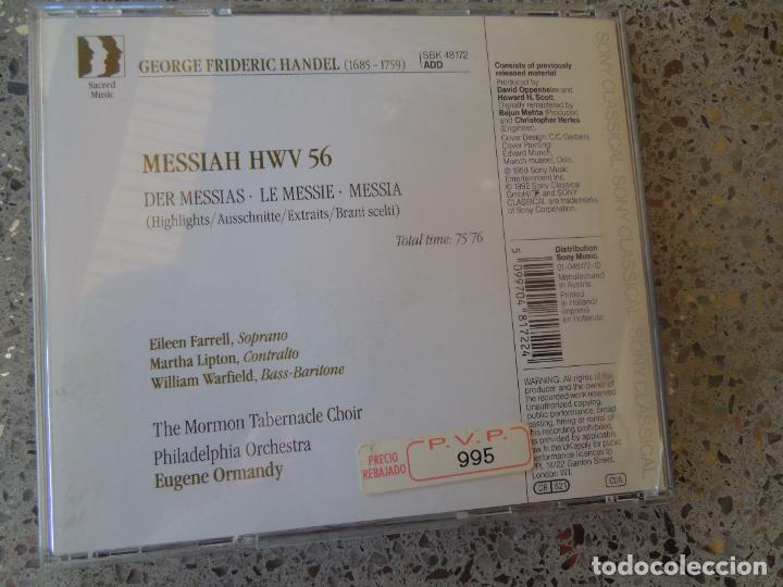 CDs de m&uacute;sica: HANDEL - MESSIAH - CD SONY - EUGENE ORMANDY - Foto 3