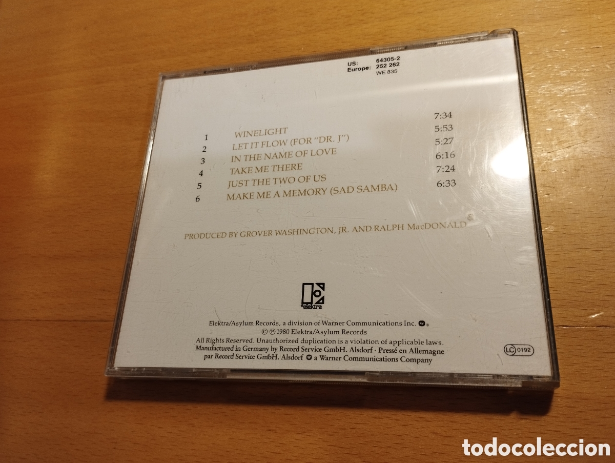 CDs de m&uacute;sica: GROVER WASHINGTON, JR / WINELIGHT (CD) - Foto 3