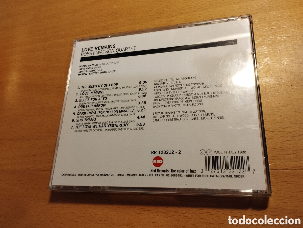 CDs de m&uacute;sica: LOVE REMAINS. BOBBY WATSON QUARTET (CD) - Foto 3