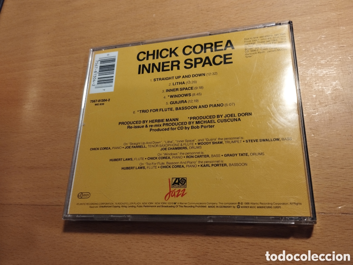 CDs de m&uacute;sica: CHICK COREA. INNER SPACE (CD) - Foto 3