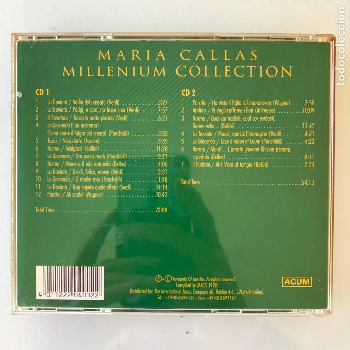 CDs de m&uacute;sica: Maria Callas. Millenium Collection. 2 CD. - Foto 2