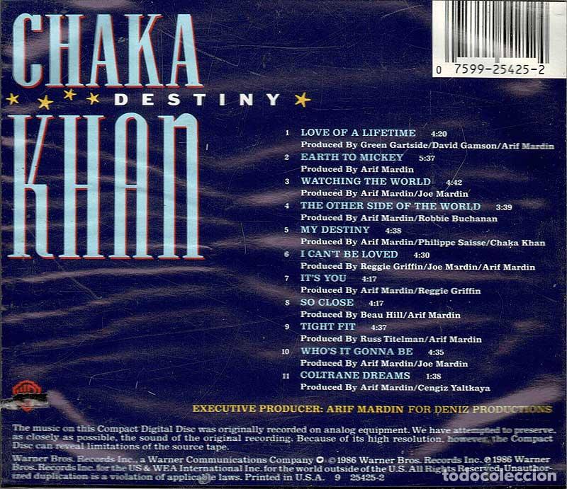 CDs de m&uacute;sica: Chaka Khan - Destiny. CD - Foto 2