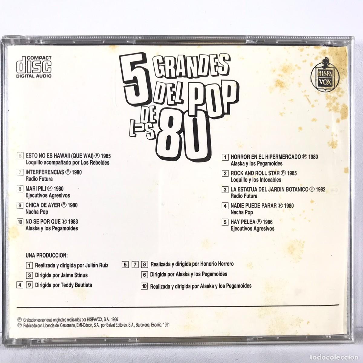 CDs de m&uacute;sica: Various ● 5 Grandes Del Pop De Los 80 ● CD, Compilation - Foto 3