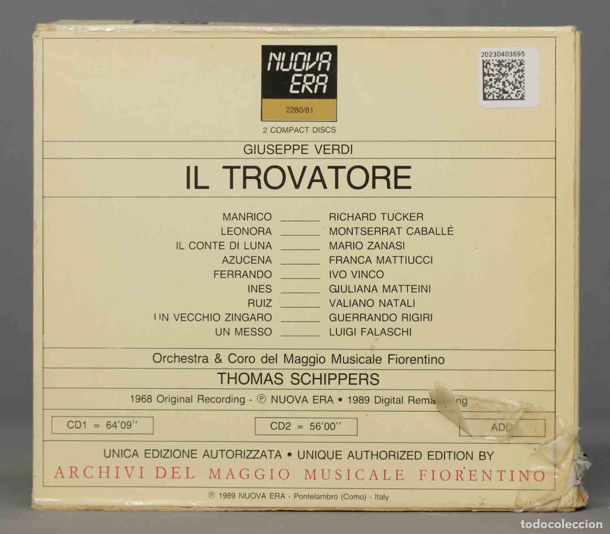 CDs de m&uacute;sica: 2 CD. Verdi / Thomas Schippers. Il trovatore - Foto 2