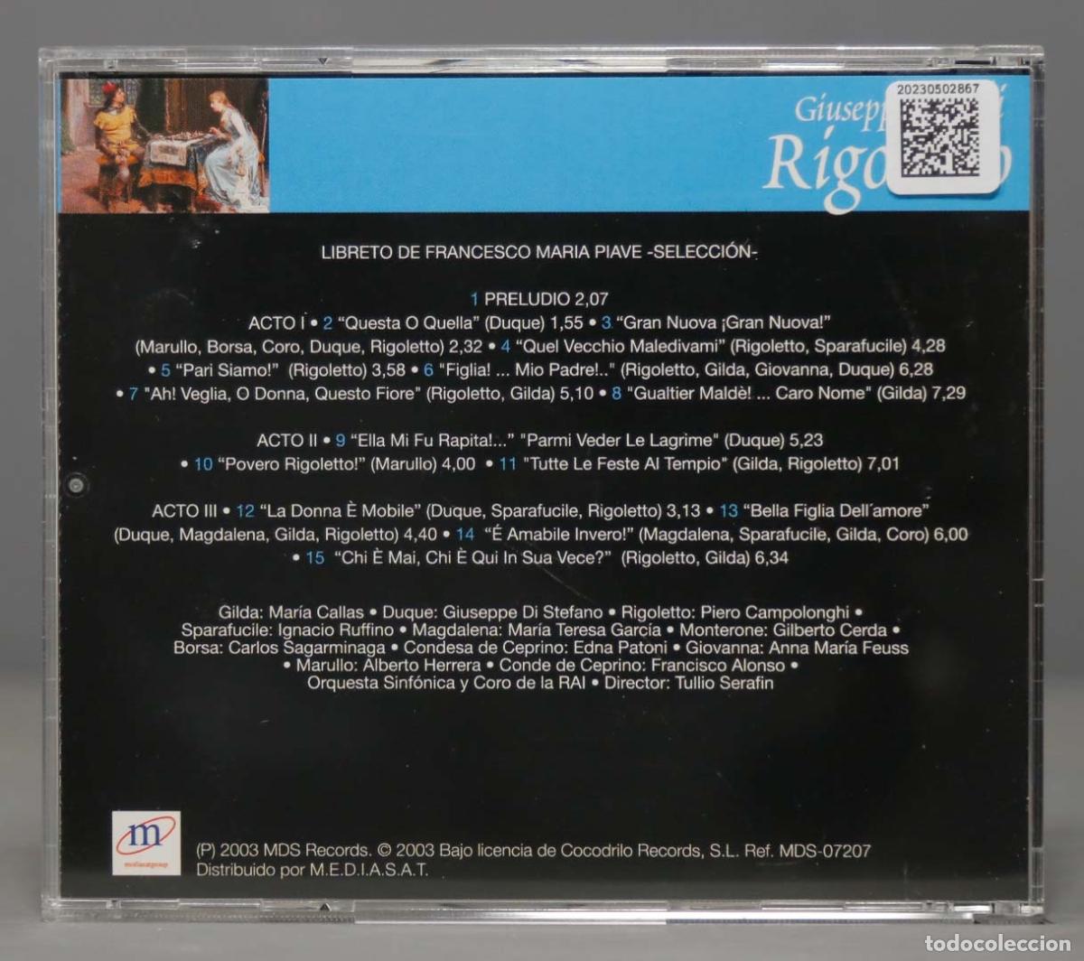 CDs de m&uacute;sica: CD. RIGOLETTO. VERDI. DI STEFANO - Foto 2