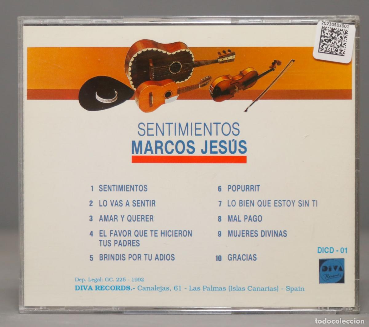 CDs de m&uacute;sica: CD. SENTIMIENTOS. MARCOS JESUS - Foto 2