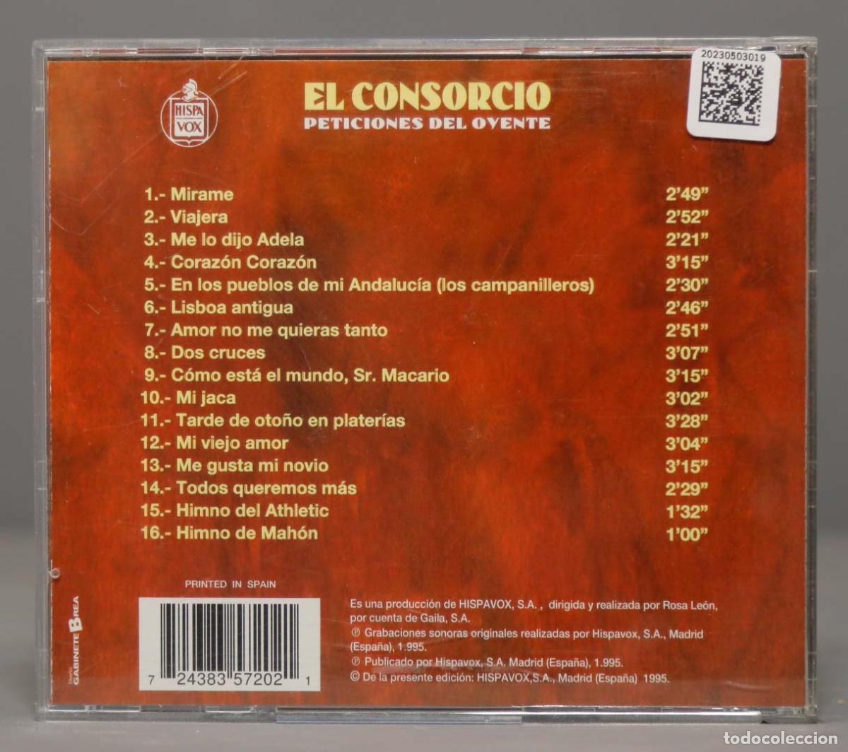 CDs de m&uacute;sica: CD. El Consorcio &ndash; Peticiones Del Oyente - Foto 2