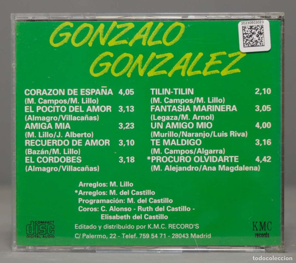 CDs de m&uacute;sica: CD. Gonzalo Gonzalez. EL CORDOBES - Foto 2