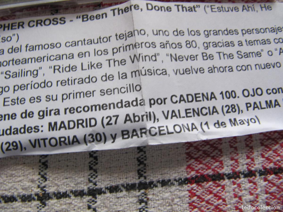 CDs de m&uacute;sica: CHRISTOPHER CROSS / BEEN THERE, DONE THAT CD SINGLE CADENA CIEN - Foto 2