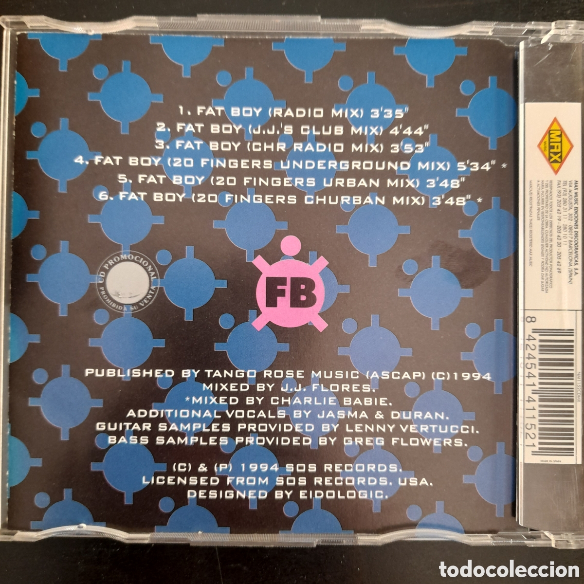 CDs de m&uacute;sica: Max-A-Million &ndash; Fat Boy. 1995. CD, Maxi-Single - Foto 2